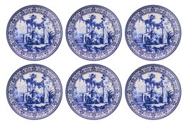 Hermia Juego de Platos para Postre de Porcelana Azul y Blanco 19.3cm (6 Unidades)